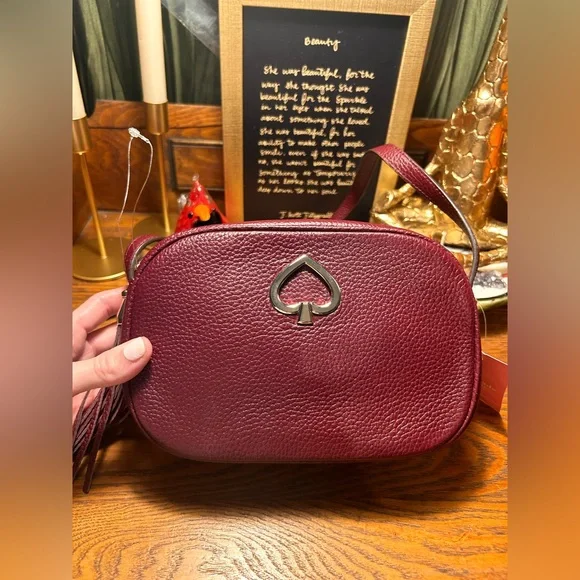 NWT, Kate Spade Burgundy Crossbody Bag - Picture 2 of 4